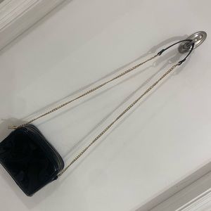 Black with gold crossbody purse